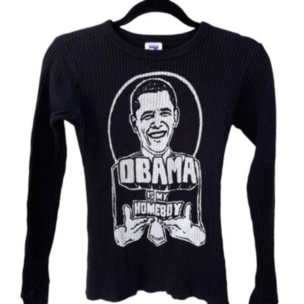 Obama is My Homeboy Black Thermal Long Graphic Size Small